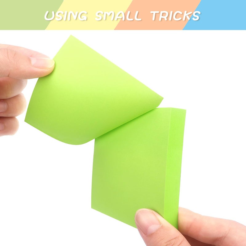 OSBOO Sticky Notes 3x3 Self-Stick Notes Pads with 6 Bright Colors  Easy to Post for Office  Shool  Home  6 Pads/Pack  100 Sheets/Pad(Green) - Image 4